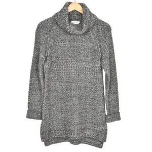 Northern Reflections Grey Turtleneck Tunic Knit Cotton Sweater Small